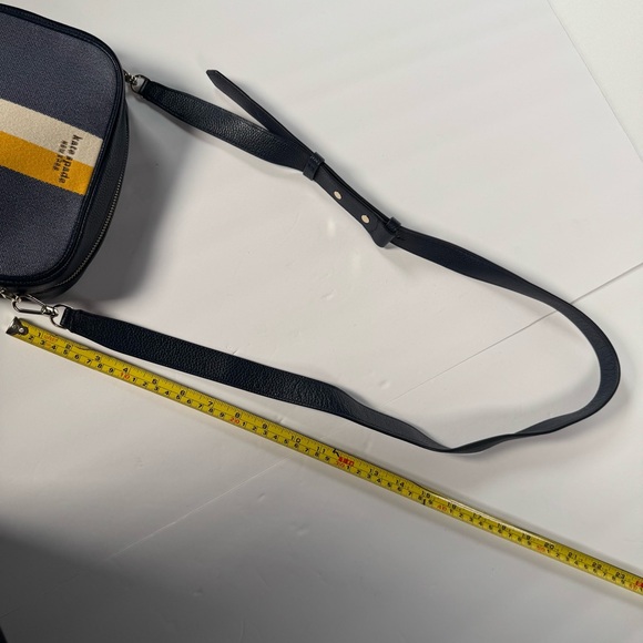 Kate Spade Astrid Striped Canvas and Leather Medium Crossbody Handbag - Picture 13 of 15